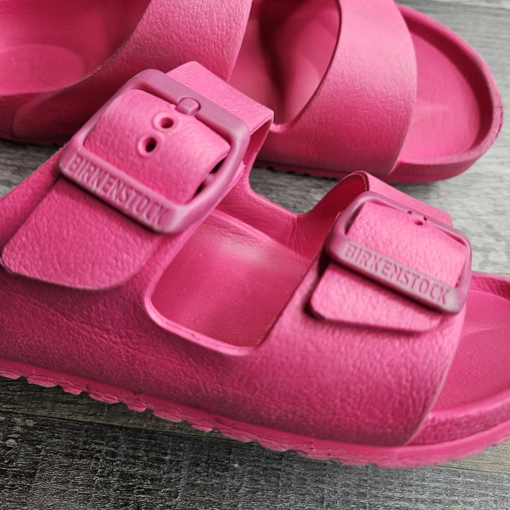 Birkenstock Arizona Rubber Sandals Pink Size 34 = Kids 3-3.5 - Picture 3 of 8